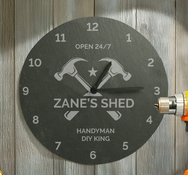 Personalised Tools Slate Clock
