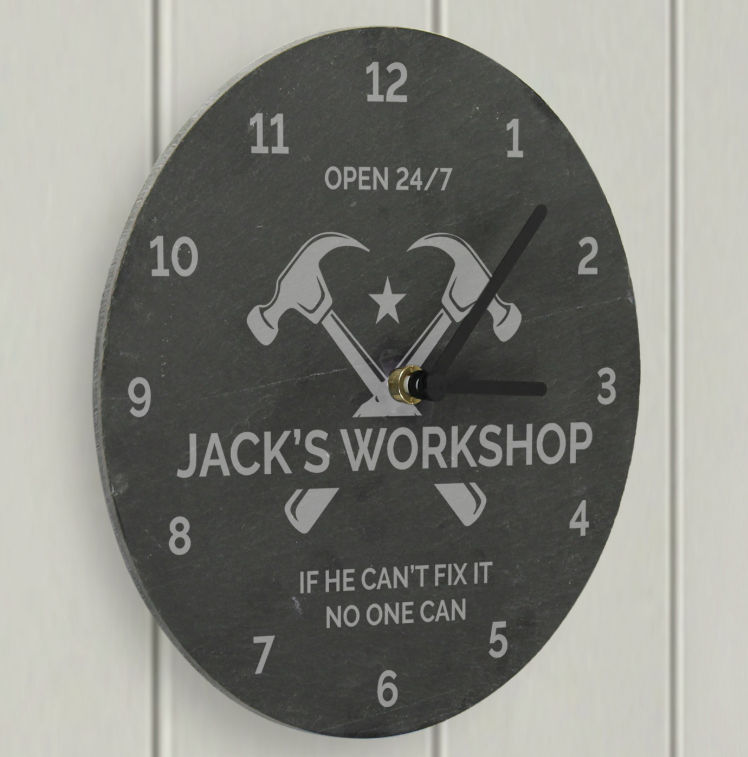Personalised Tools Slate Clock