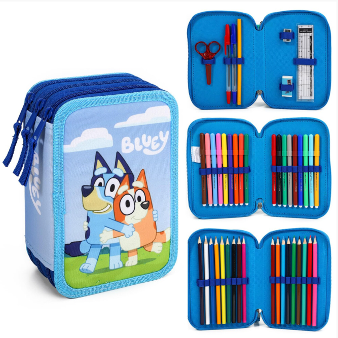 3 Tier Large Pencil Case Multi Compartment