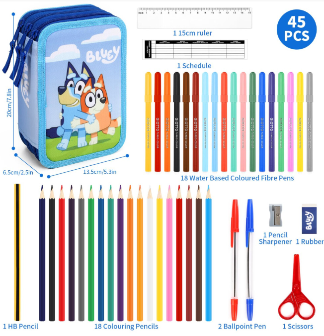 3 Tier Large Pencil Case Multi Compartment