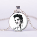 Elvis Portrait Time Gemstone Pendant Necklace