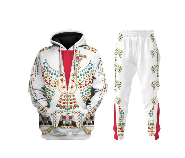 (M) Elvis Presley character COS all-match casual fashion 3D sweatshirt surrounding