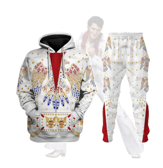 (M) Elvis Presley character COS all-match casual fashion 3D sweatshirt surrounding
