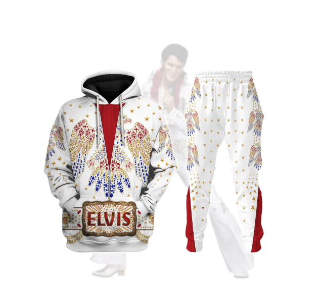 (M) Elvis Presley character COS all-match casual fashion 3D sweatshirt surrounding