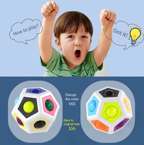 Magic Polygon Cube Rainbow Colour Ball Antistress Fidget Toy