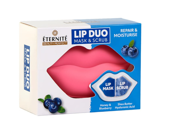 Eternite Lip Duo Mask & Lip Scrub (Blueberry, Shea Butter)