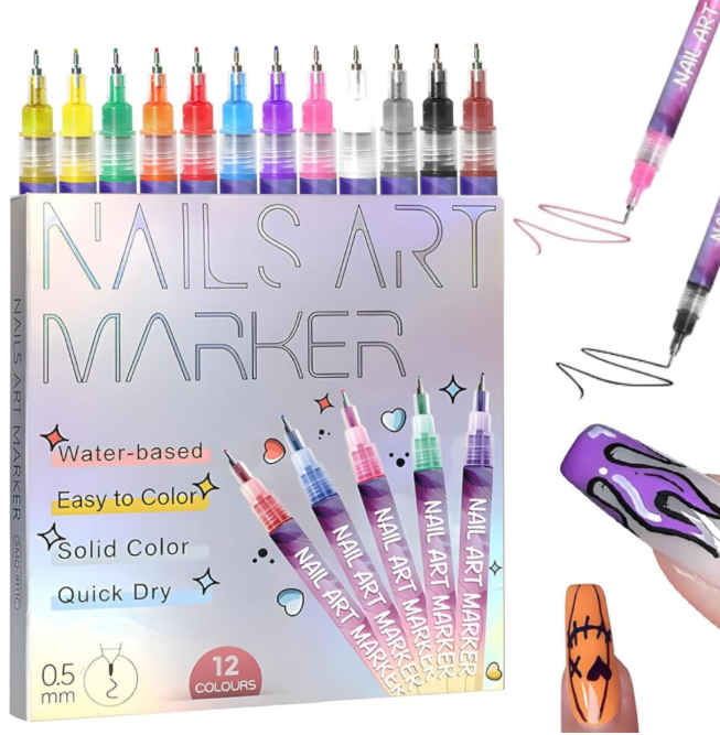 12 Colours Nail Art Pens Set
