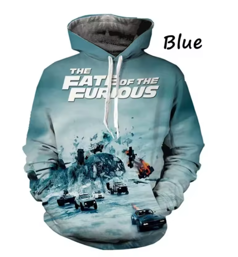 Men's Fast Furious Hoodie Fashion 3d Graphic