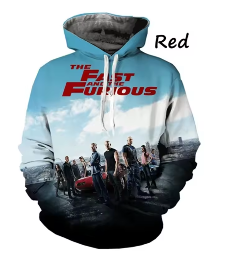 Men's Fast Furious Hoodie Fashion 3d Graphic