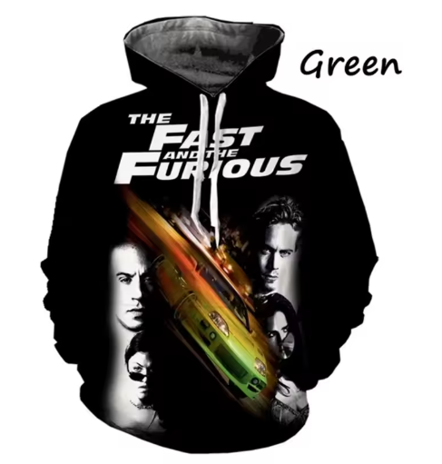 Men's Fast Furious Hoodie Fashion 3d Graphic