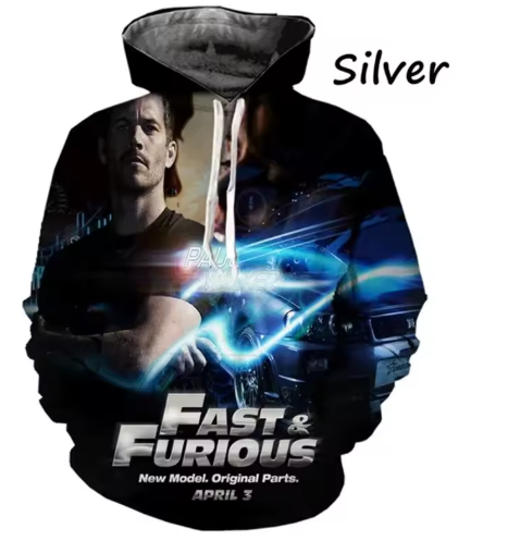 Men's Fast Furious Hoodie Fashion 3d Graphic