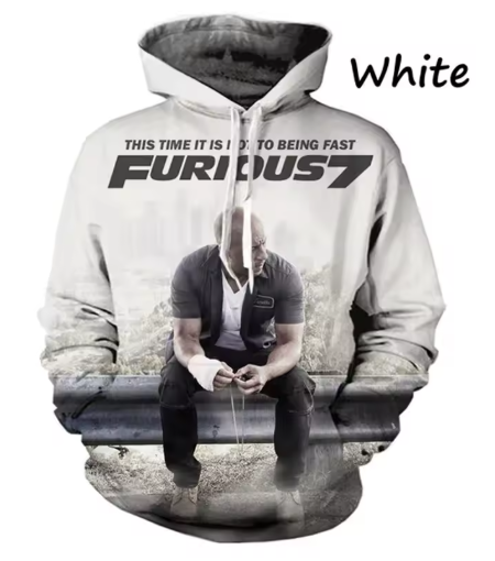 Men's Fast Furious Hoodie Fashion 3d Graphic