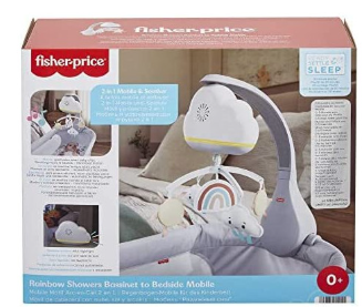 Rainbow Showers Bassinet to Bedside Mobile