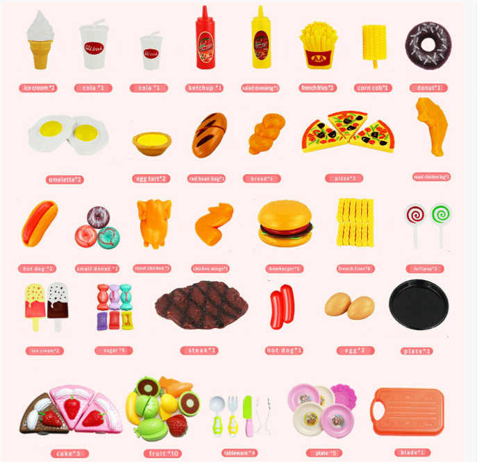 70pcs Kitchen Play Food Set