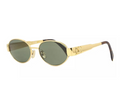 Gold/Green Oval Women's Sunglasses