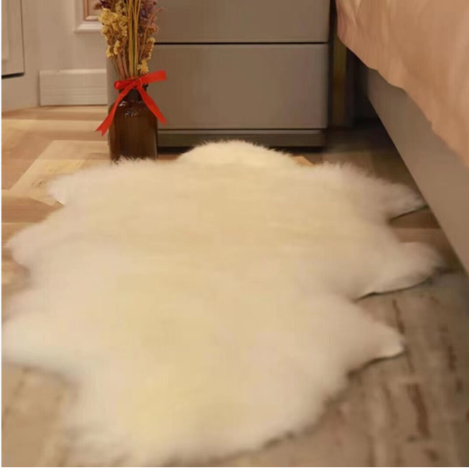 Natural Sheepskin Rug Pelt Soft Fleece Ivory White