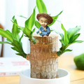 Brazilian Wood Potted Plant Decoration