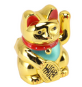 Solar Powered Lucky Cat Gold Model Perfect for Cars & Desk Decor