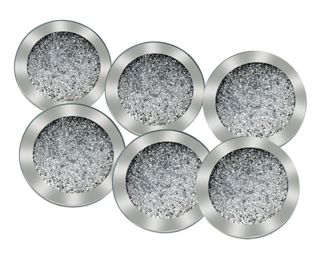 Crushed Diamond Decoration Glass Coaster