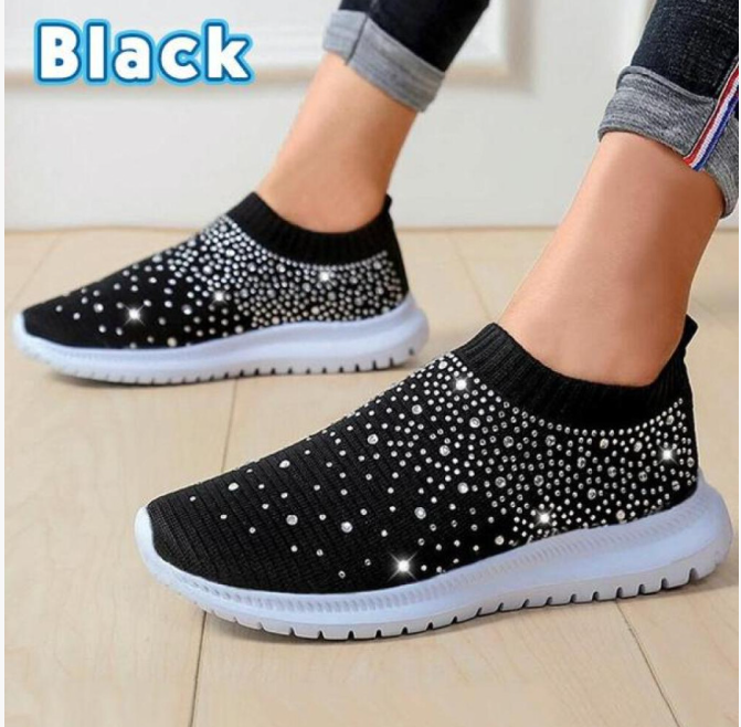 Fashionable Women's Lightweight Breathable Mesh Elastic Casual Shoes
