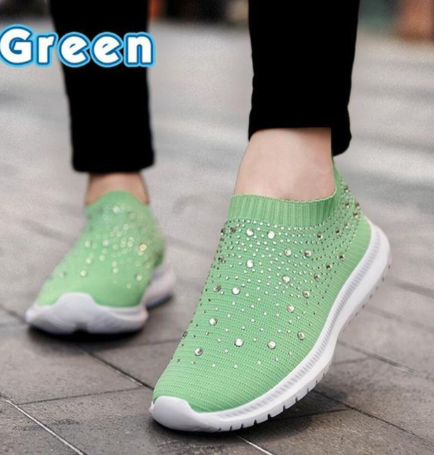 Fashionable Women's Lightweight Breathable Mesh Elastic Casual Shoes