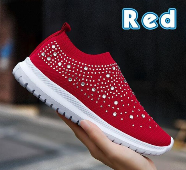 Fashionable Women's Lightweight Breathable Mesh Elastic Casual Shoes