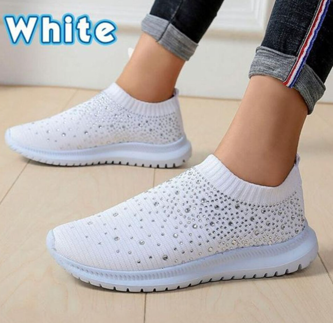 Fashionable Women's Lightweight Breathable Mesh Elastic Casual Shoes