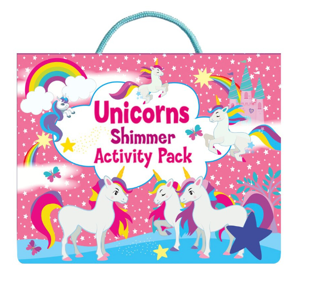 Unicorns Shimmer Activity Pack Kids Colouring Books & Stickers Set
