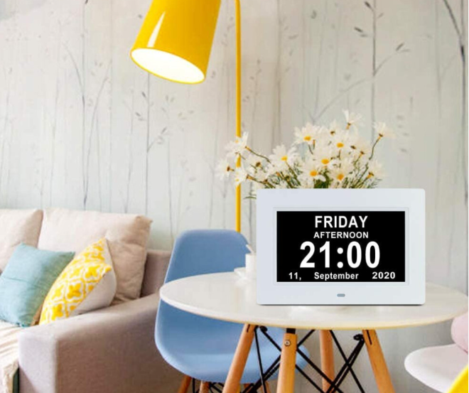 (7 Inch, White) Digital Alarm Clock