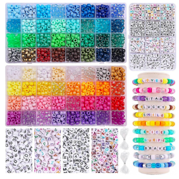 2350pcs, 64 Colours, Pony Beads for Bracelet and Necklace Making
