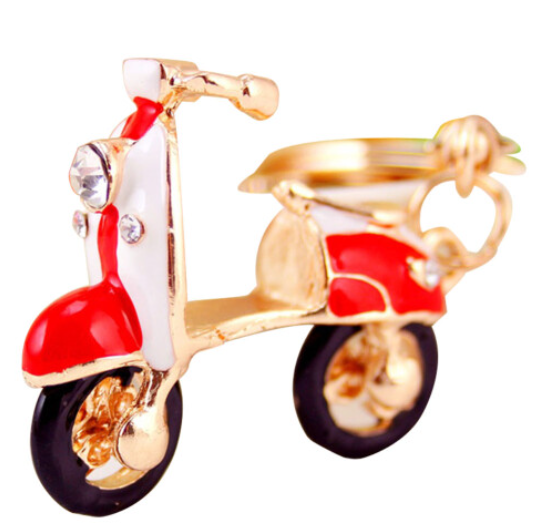 Motorcycle Brooch Pin with Rhinestone Accents