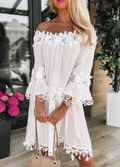 Summer Off Shoulder Strapless Lace Dress