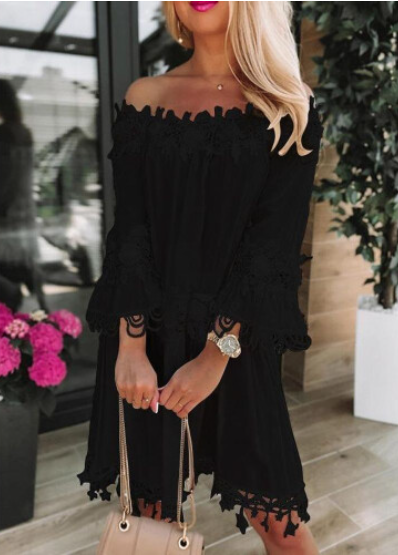 Summer Off Shoulder Strapless Lace Dress