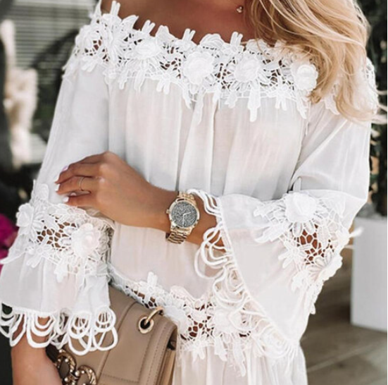 Summer Off Shoulder Strapless Lace Dress