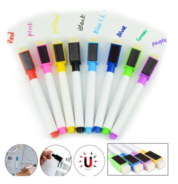 8 Colour Magnetic White Board Markers