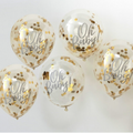 Oh Baby Balloons! Printed Gold Confetti Balloons x 5