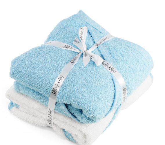 2 x Hooded Baby Towel 100% Cotton Bath Wrap