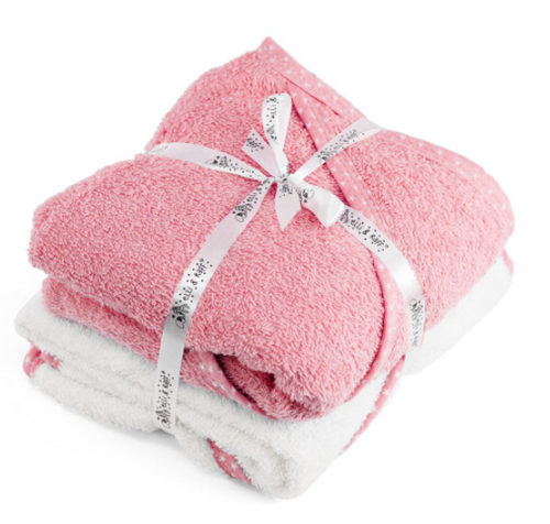 2 x Hooded Baby Towel 100% Cotton Bath Wrap