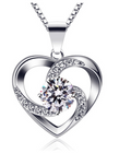 Women Necklace 925 Sterling Silver Crazy Love Pendant Necklaces