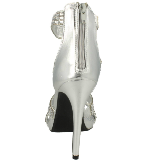Ladies Anne Michelle Strappy Zip Up Heeled Party Shoes