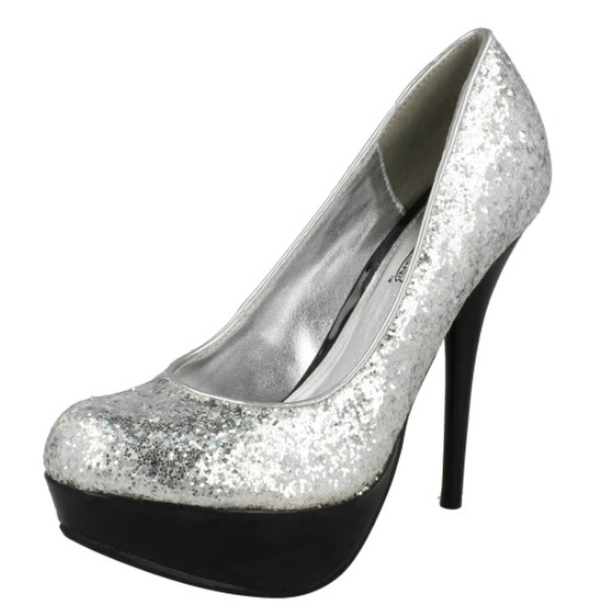 Ladies Spot On Sparkly Party Heels