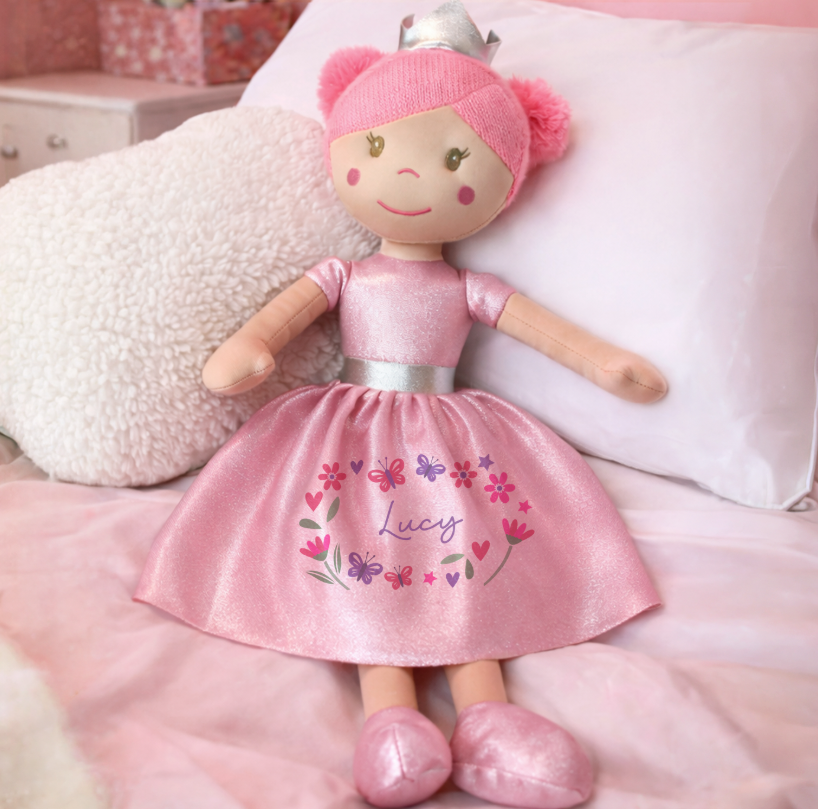 Personalised Floral Princess Rag Doll