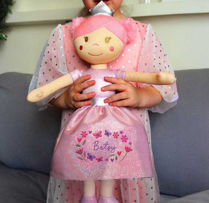 Personalised Floral Princess Rag Doll