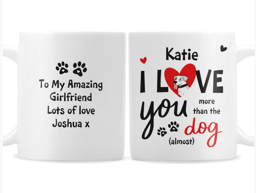 Personalised I Love You More Than The Dog Mug