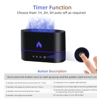 Flame Aroma Diffuser, Fragrance Essential Oil Diffuser