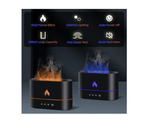 Flame Aroma Diffuser, Fragrance Essential Oil Diffuser