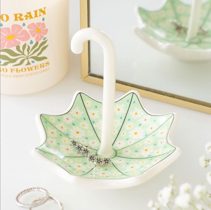 Floral Umbrella Trinket Dish