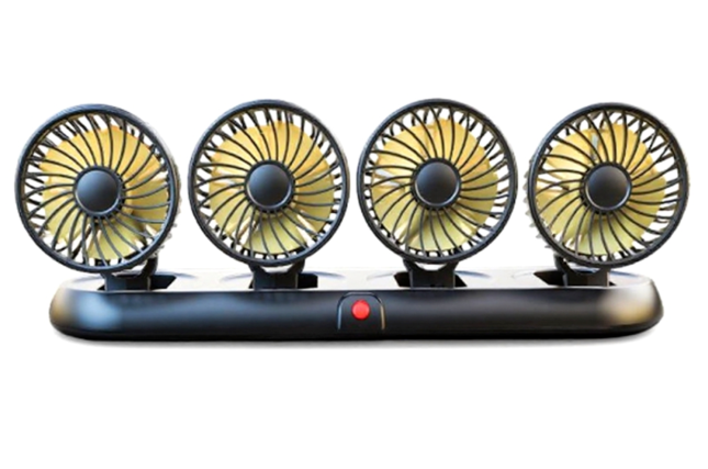 12V Car Fan Four Head Fan Portable Auto Cooling Fan