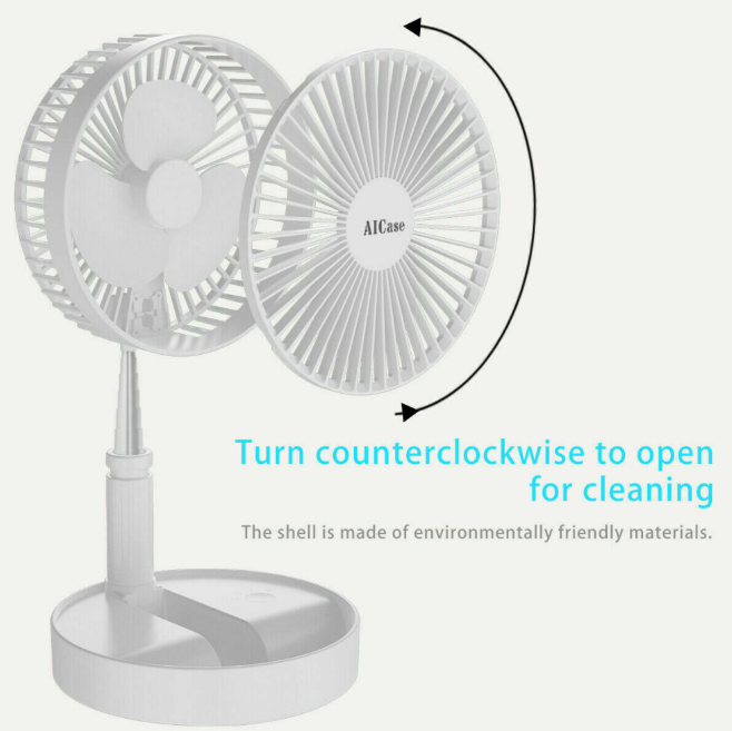 Cordless Folding Fan Cooling Wireless Portable Rechargeable Fan
