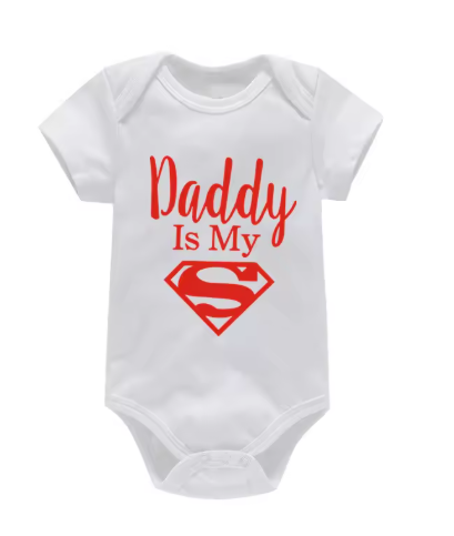 Baby Romper Newborn Baby "Daddy Is My Super Hero"